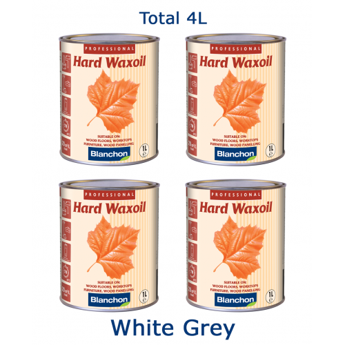 Blanchon HARD WAXOIL (hardwax) 4 ltr (four 1 ltr cans) WHITE GREY 05721312 (BL)